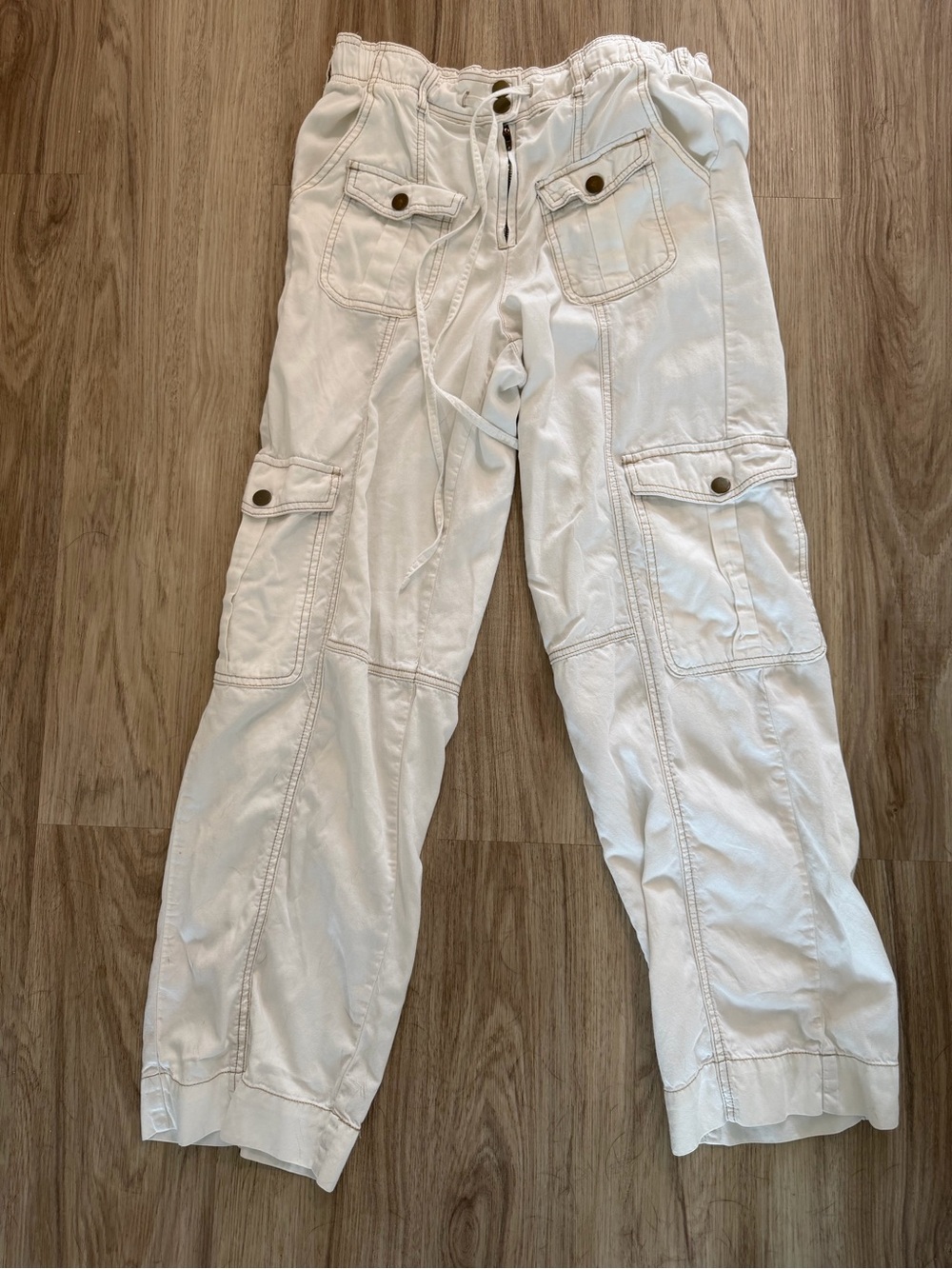 Altar'd State White Wide Leg Cargo Pants